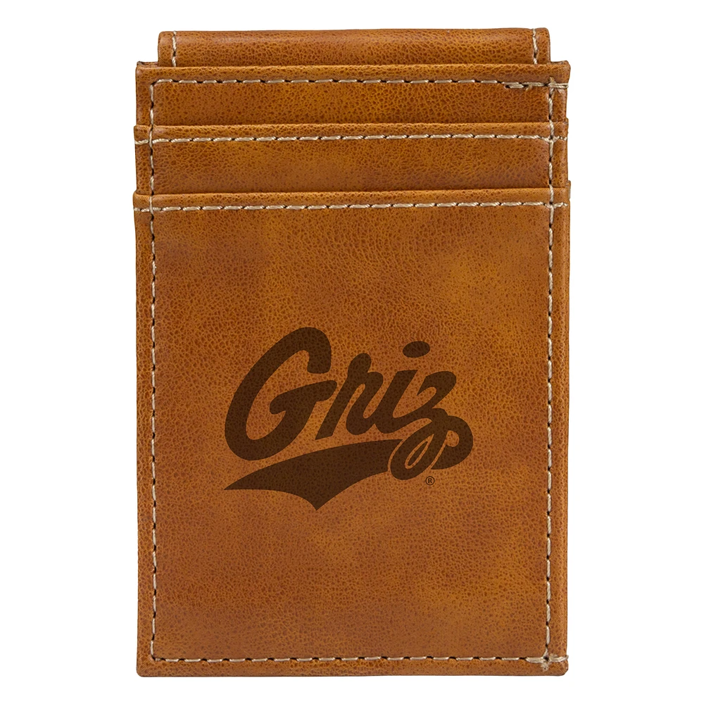 Brown Montana Grizzlies Front Pocket Wallet