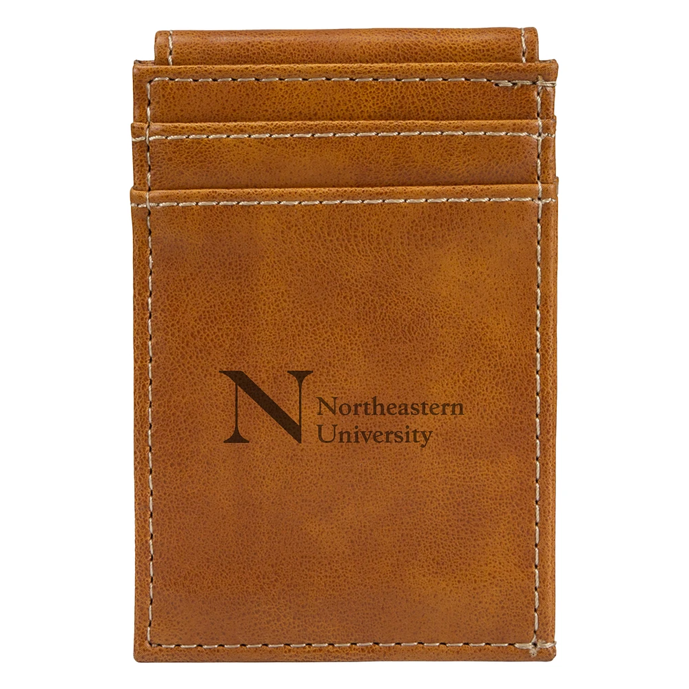 Brown Northeastern Huskies Front Pocket Wallet