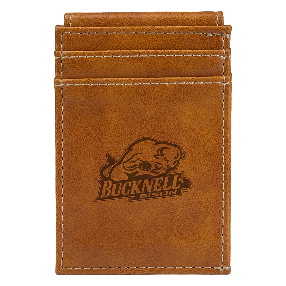 Brown Bucknell Bison Front Pocket Wallet