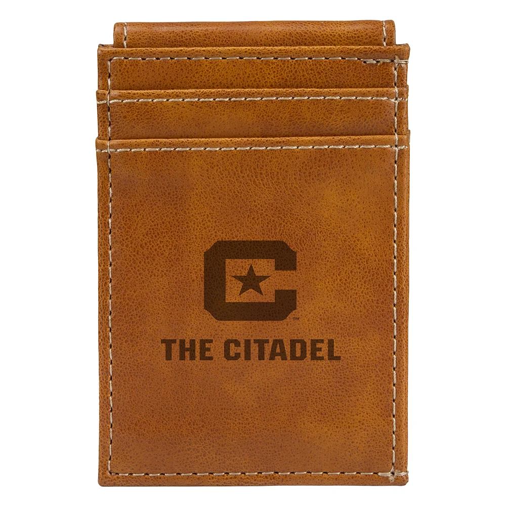 Brown Citadel Bulldogs Front Pocket Wallet
