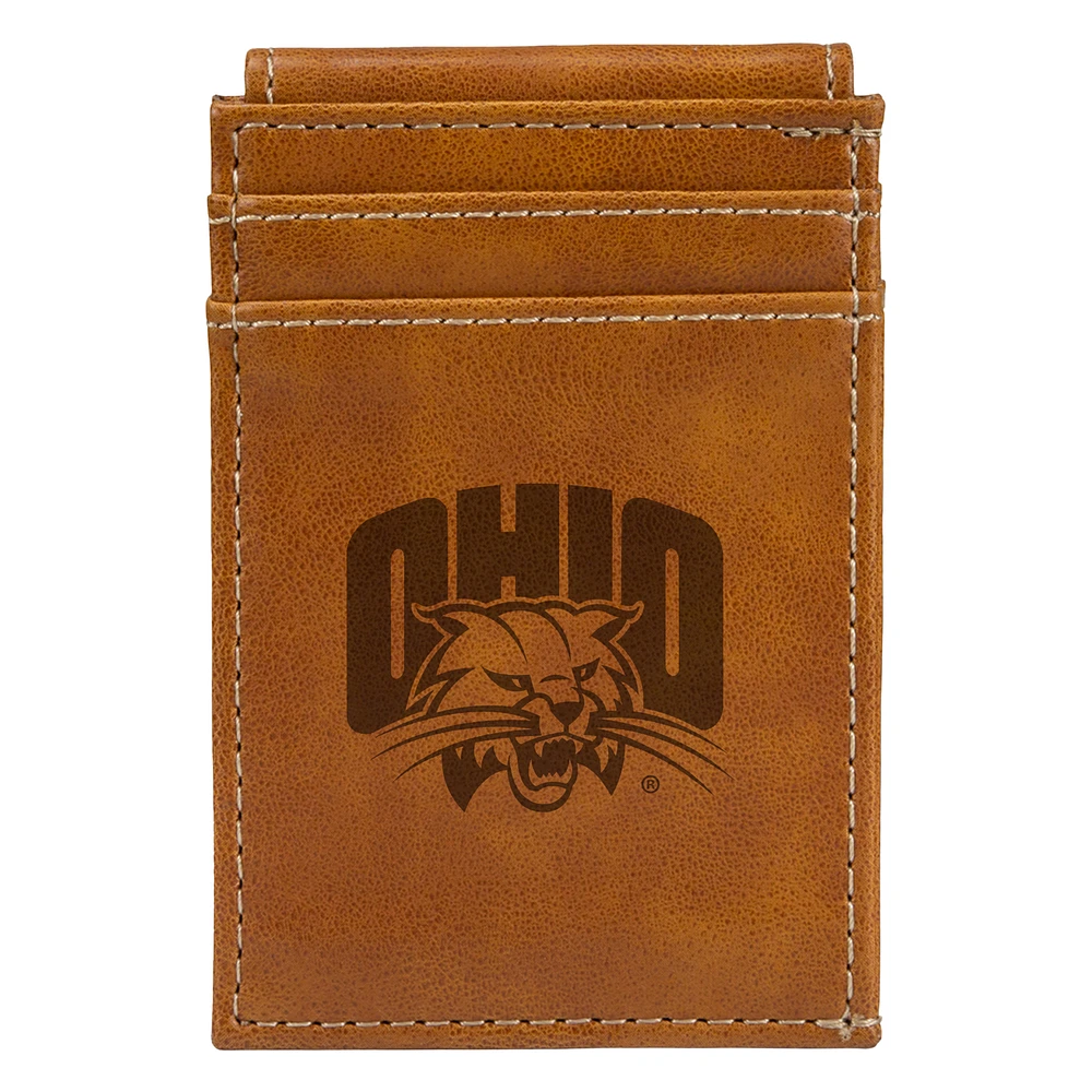 Brown Ohio Bobcats Front Pocket Wallet