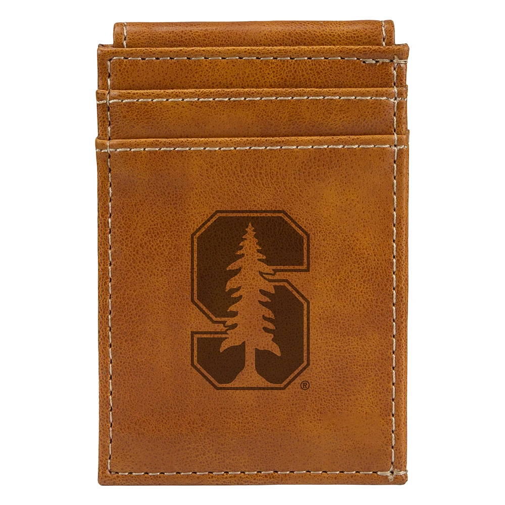 Brown Stanford Cardinal Front Pocket Wallet