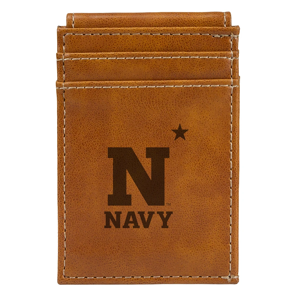 Brown Navy Midshipmen Front Pocket Wallet