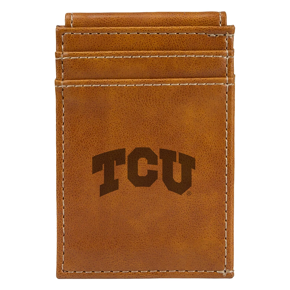 Brown TCU Horned Frogs Front Pocket Wallet
