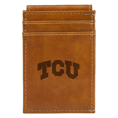 Brown TCU Horned Frogs Front Pocket Wallet