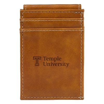 Brown Temple Owls Front Pocket Wallet
