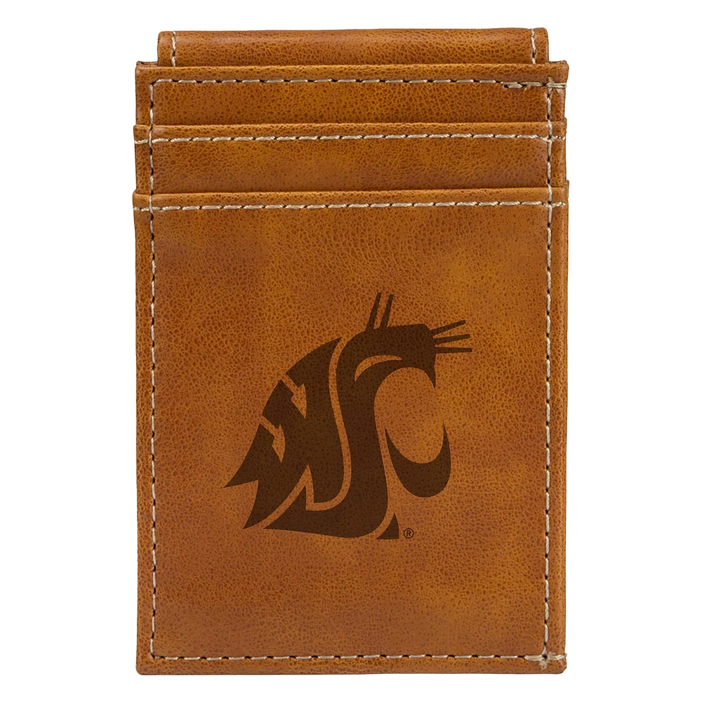 Brown Washington State Cougars Front Pocket Wallet