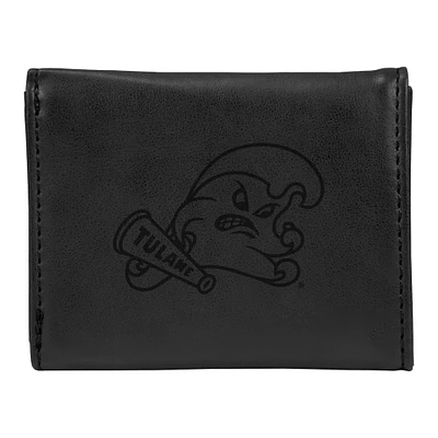 Black Tulane Green Wave Trifold Wallet