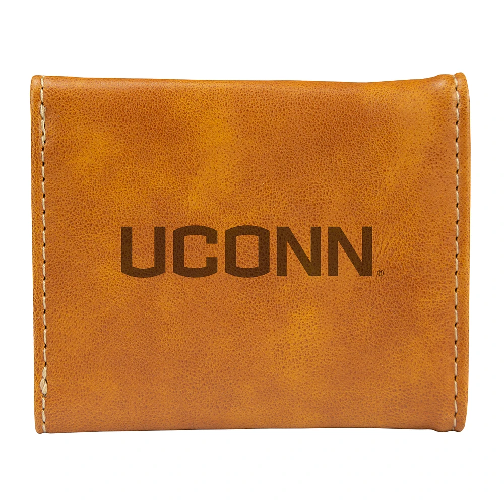 Brown UConn Huskies Trifold Wallet