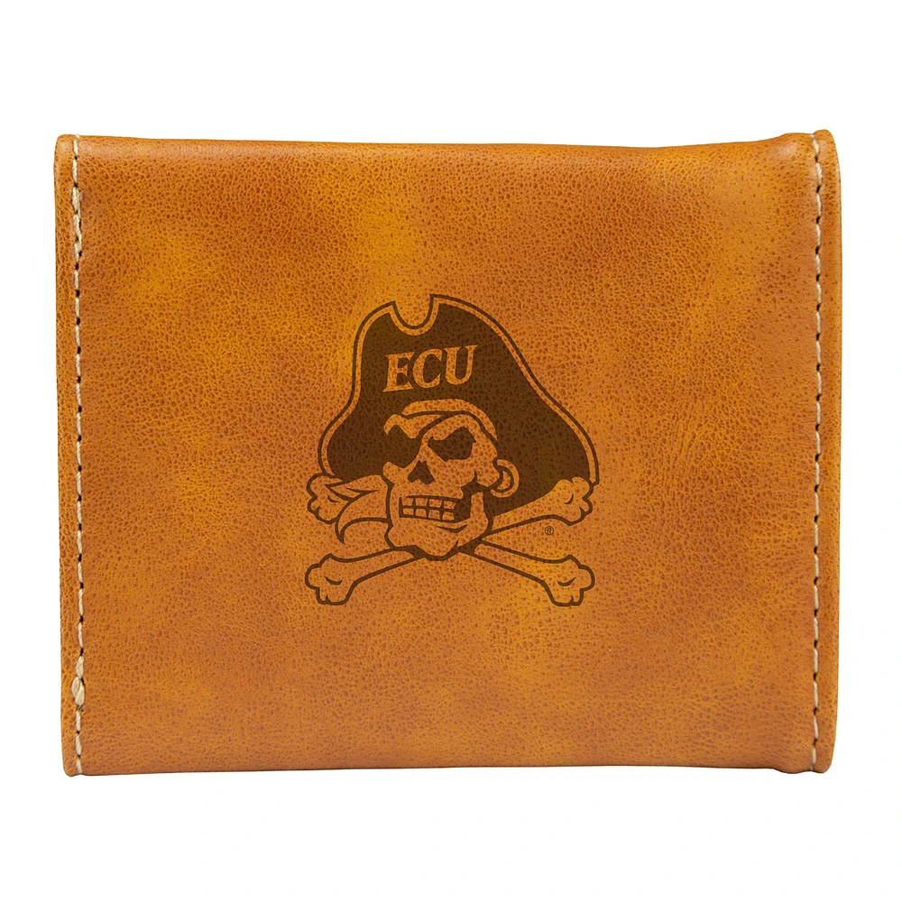 Brown ECU Pirates Trifold Wallet