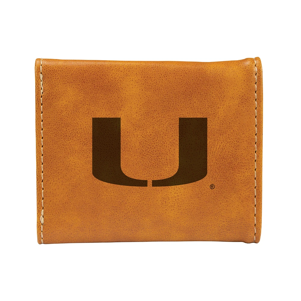 Brown Miami Hurricanes Trifold Wallet