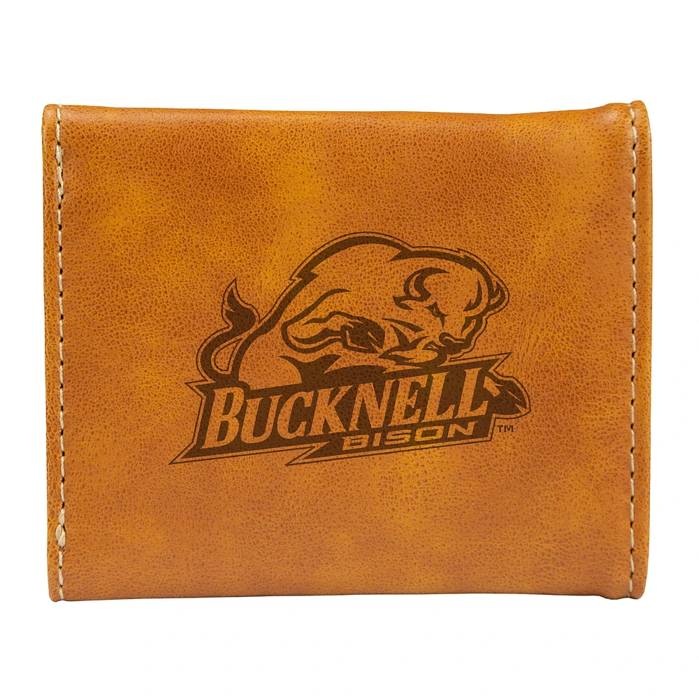 Brown Bucknell Bison Trifold Wallet