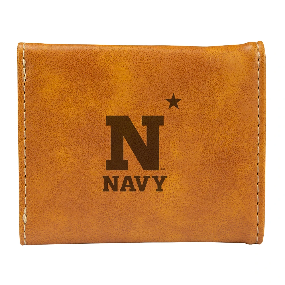 Brown Navy Midshipmen Trifold Wallet