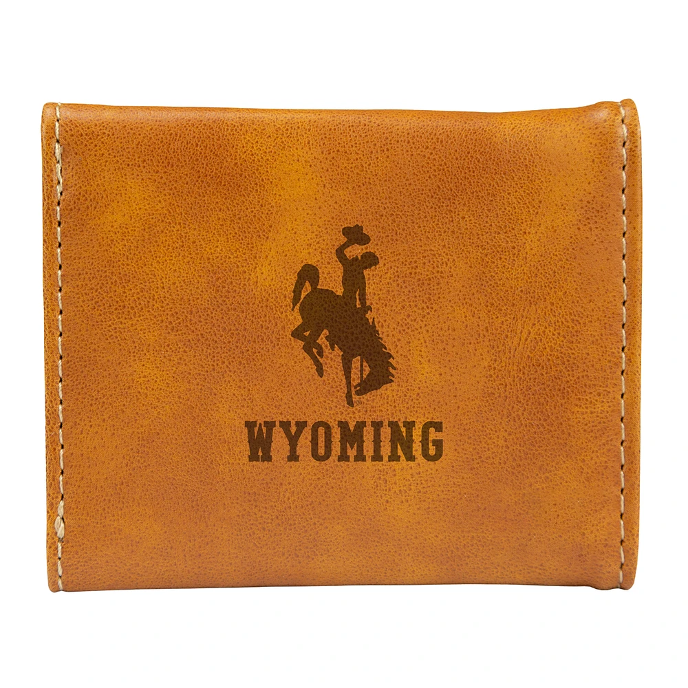 Brown Wyoming Cowboys Trifold Wallet