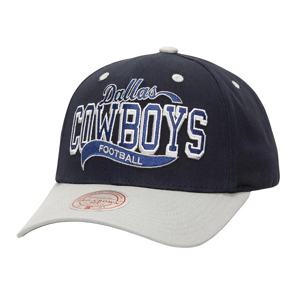 Mitchell & Ness Navy Dallas Cowboys Block Sweep Pro Adjustable Hat
