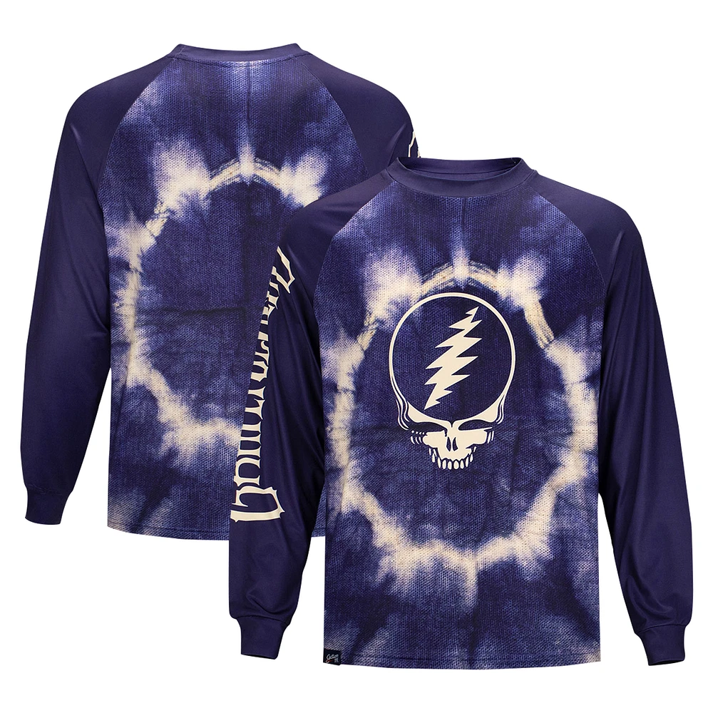 Unisex The Grateful Dead Logo Tie-Dye UPF 50 Raglan Long Sleeve Swim Shirt