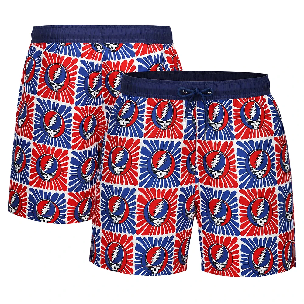 Men's Red The Grateful Dead Steal Your Face Swim Trunks