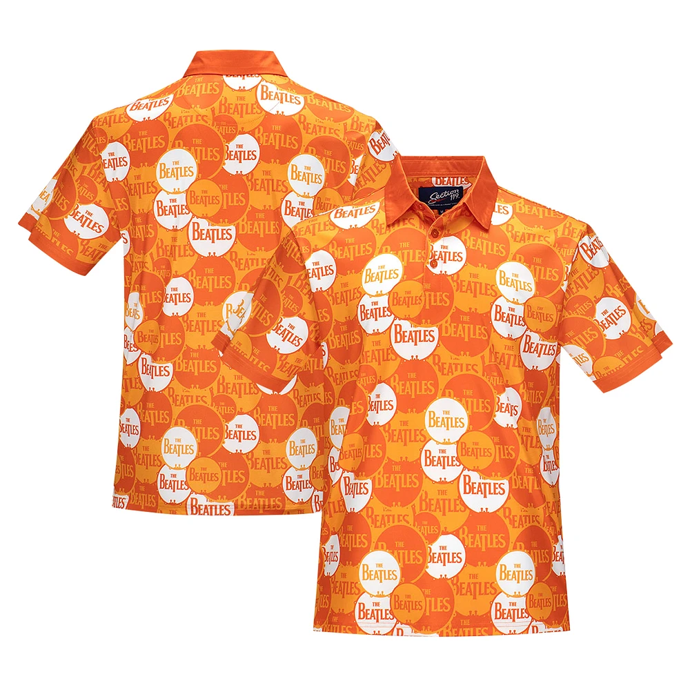 Men's Section 119 Orange The Beatles Band Logo Polo