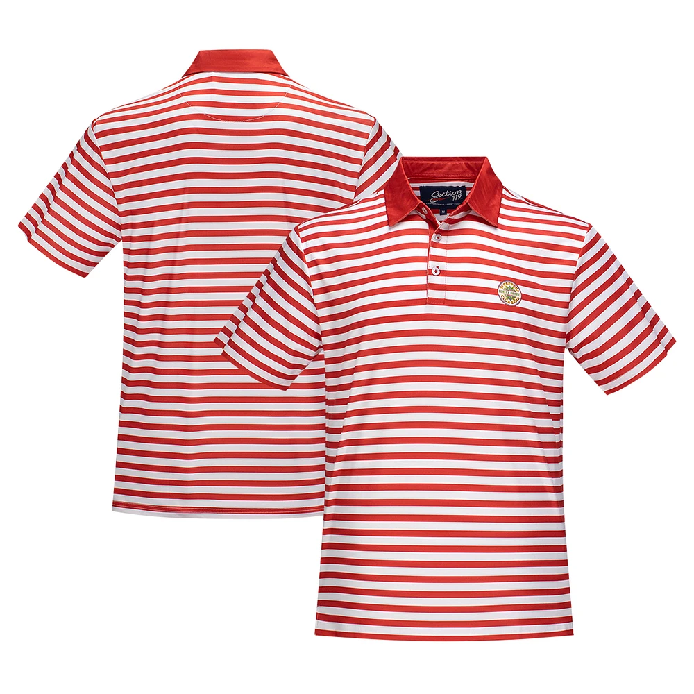 Men's Red/White The Beatles Sgt. Pepper's Lonely Hearts Club Band Striped Polo