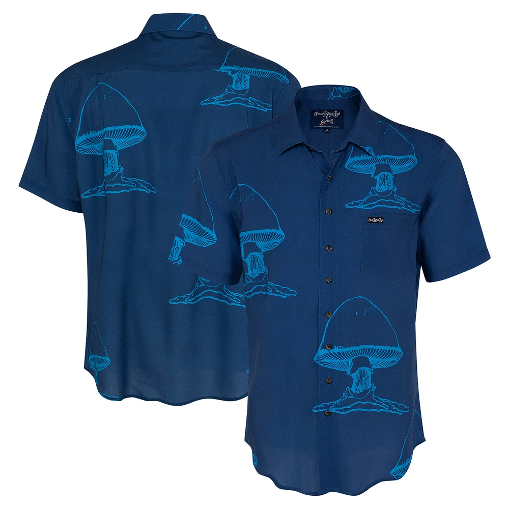 Men's Blue The Allman Brothers Band Large Mushroom Button-Down Shirt