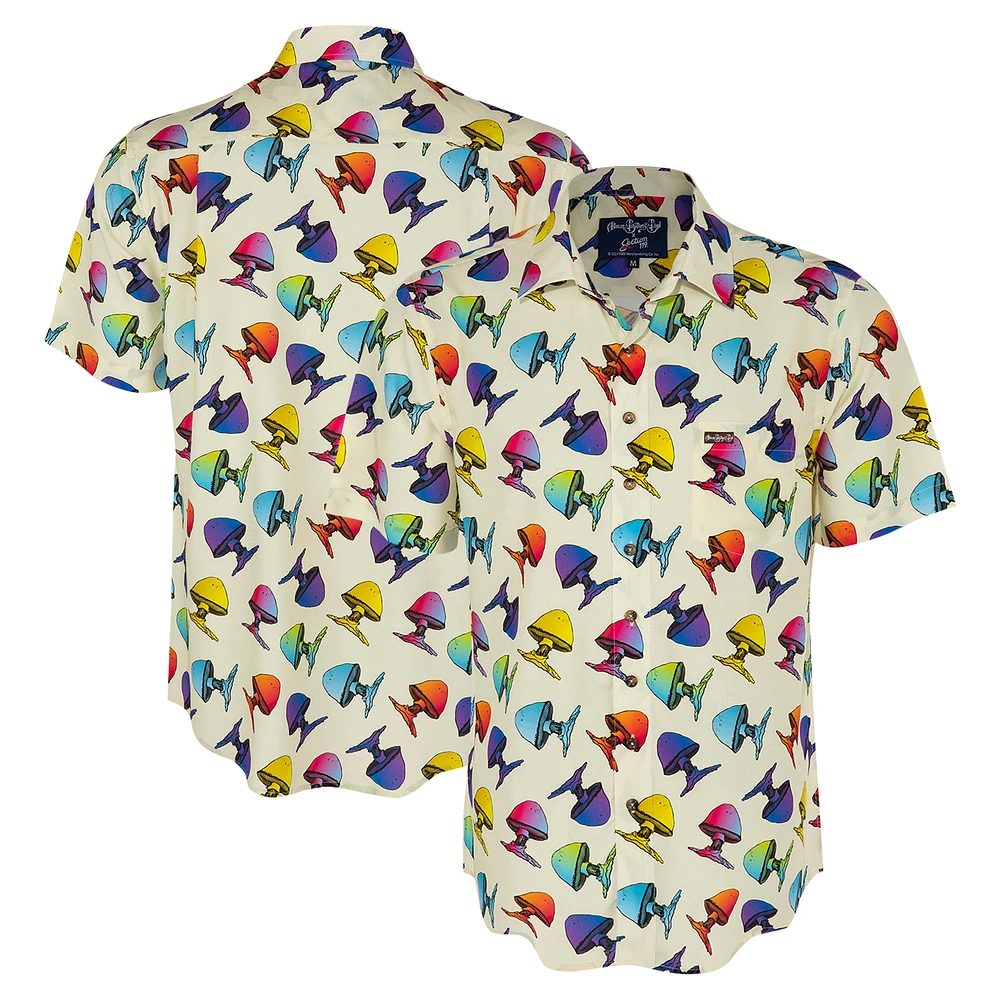 Men's Cream The Allman Brothers Band Rainbow Mushroom Button-Down Shirt
