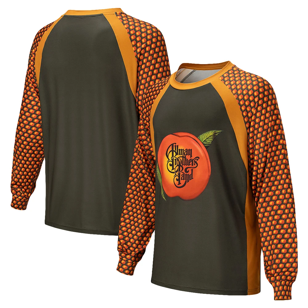 Unisex Orange The Allman Brothers Band Eat a Peach Raglan Long Sleeve Swim Shirt