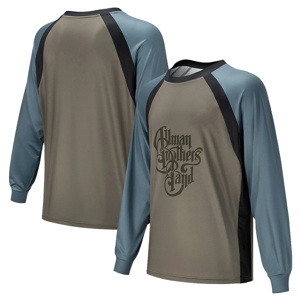 Unisex Brown The Allman Brothers Band Wordmark Raglan Long Sleeve Swim Shirt