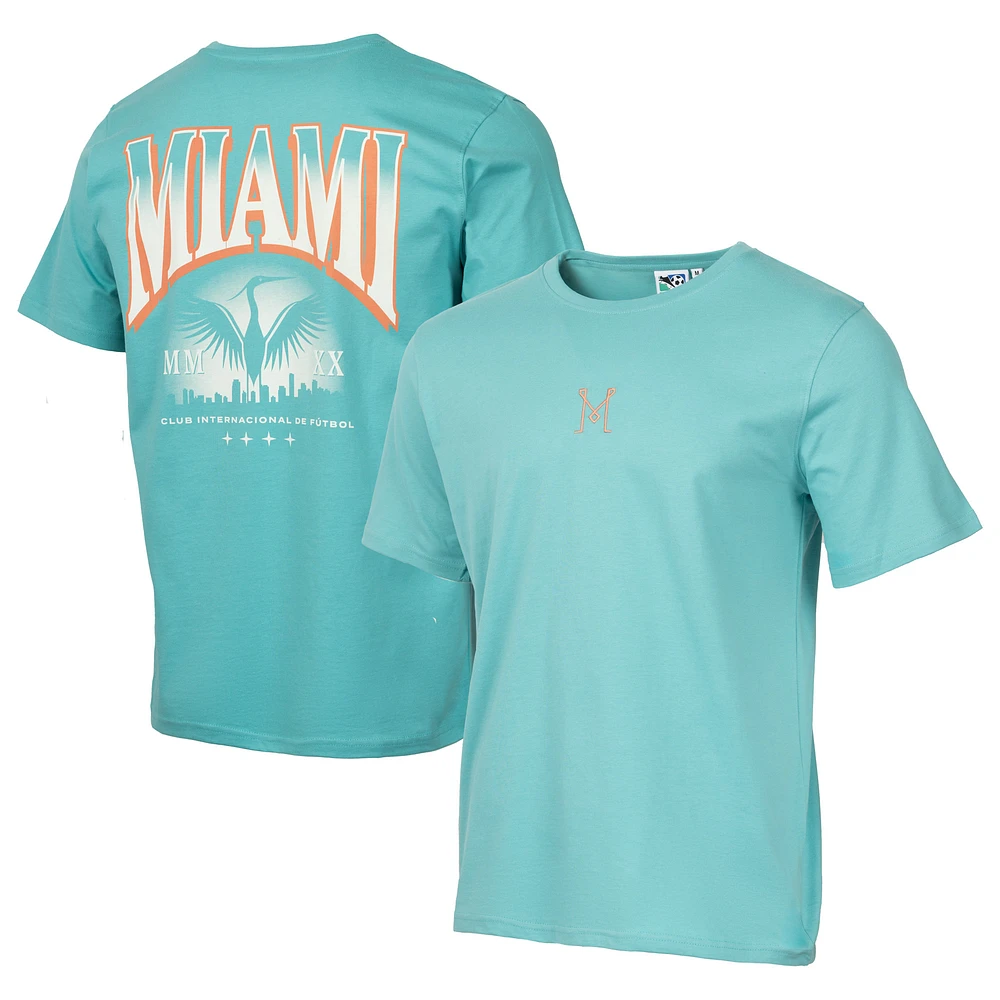 Men's Teal Inter Miami CF Skyline Heron Heavy Relaxed T-Shirt