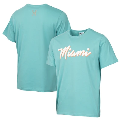 Men's Teal Inter Miami CF Vice Script Heavy Relaxed T-Shirt