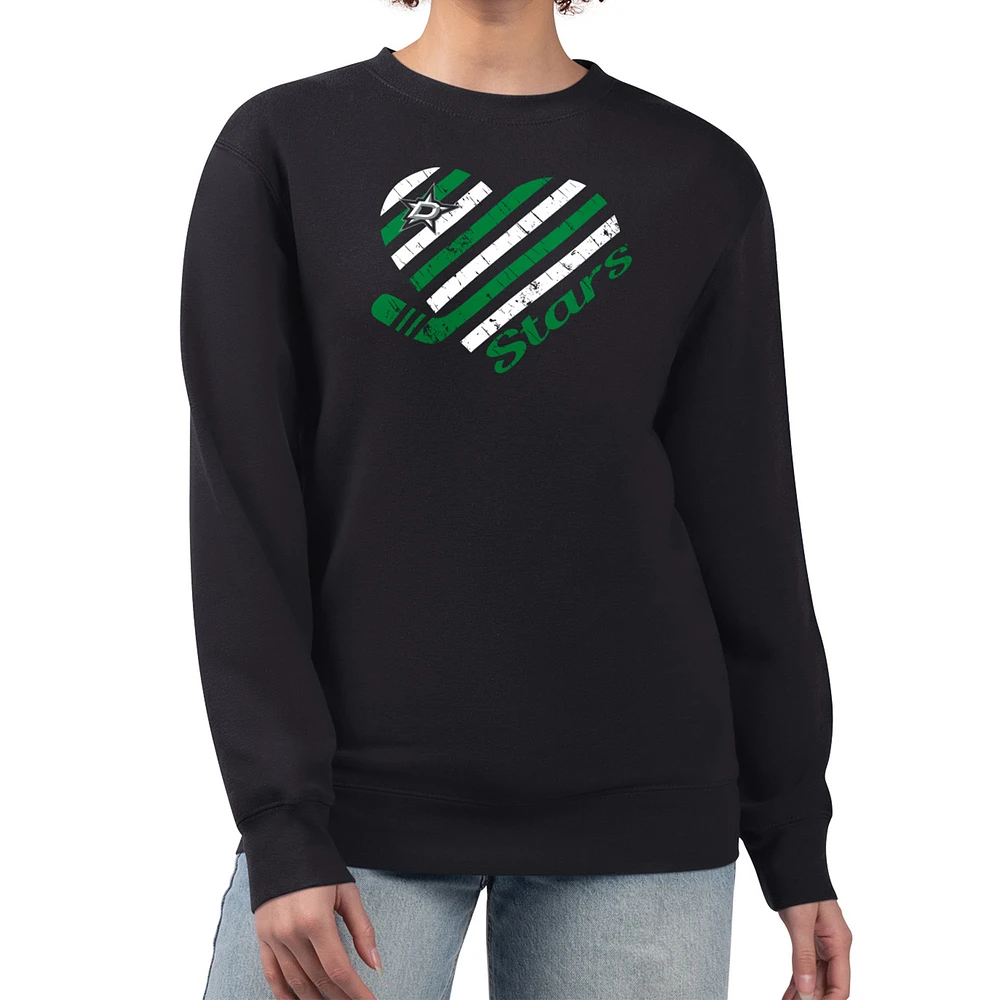 Women's G-III 4Her by Carl Banks Dallas Stars Heart Graphic Pullover Sweatshirt