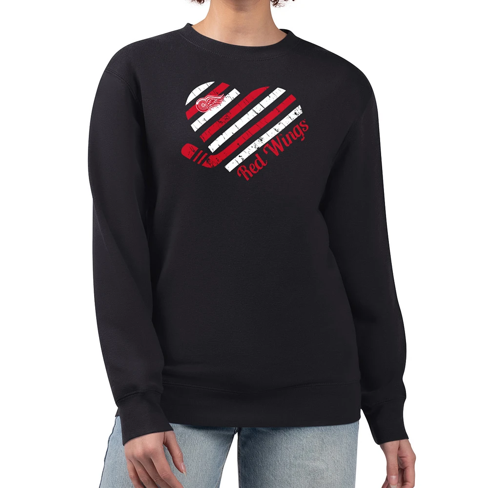 Women's G-III 4Her by Carl Banks Detroit Red Wings Heart Graphic Pullover Sweatshirt