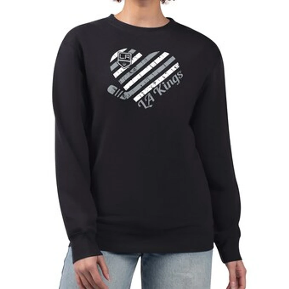 Women's G-III 4Her by Carl Banks Los Angeles Kings Heart Graphic Pullover Sweatshirt
