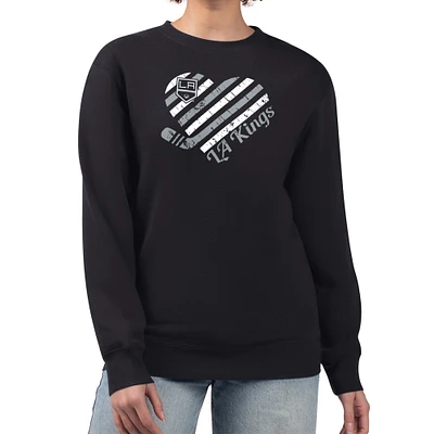 Women's G-III 4Her by Carl Banks Los Angeles Kings Heart Graphic Pullover Sweatshirt