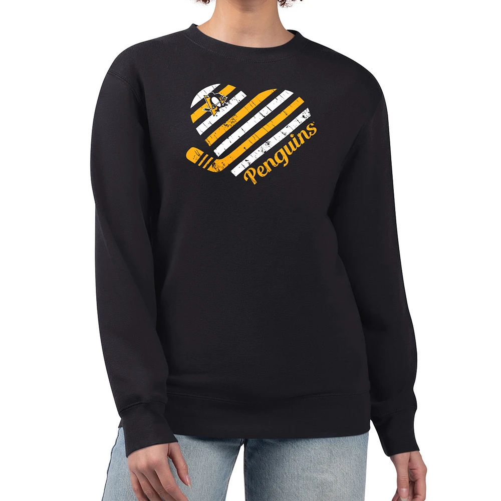 Women's G-III 4Her by Carl Banks Pittsburgh Penguins Heart Graphic Pullover Sweatshirt