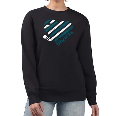 Women's G-III 4Her by Carl Banks San Jose Sharks Heart Graphic Pullover Sweatshirt