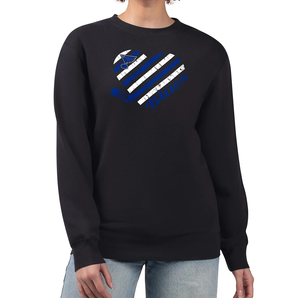 Women's G-III 4Her by Carl Banks St. Louis Blues Heart Graphic Pullover Sweatshirt