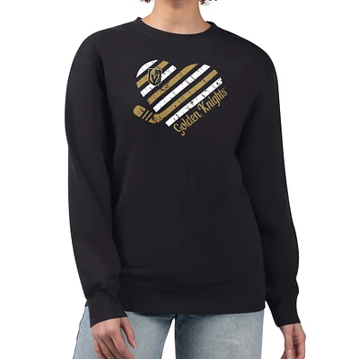 Women's G-III 4Her by Carl Banks Vegas Golden Knights Heart Graphic Pullover Sweatshirt