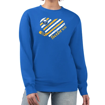 Women's G-III 4Her by Carl Banks Royal Buffalo Sabres Heart Graphic Pullover Sweatshirt
