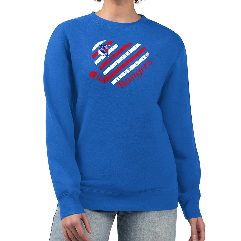 Women's G-III 4Her by Carl Banks New York Rangers Heart Graphic Pullover Sweatshirt