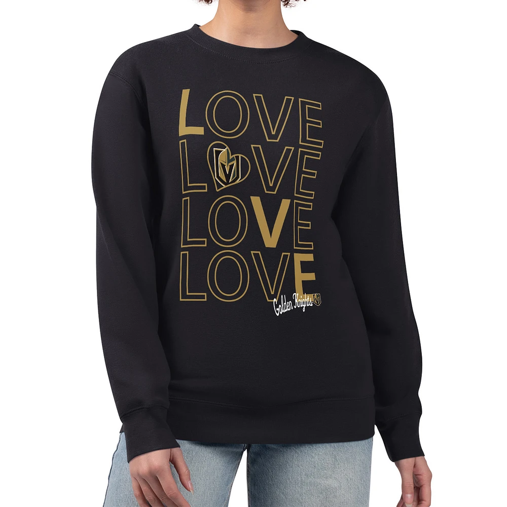 Women's G-III 4Her by Carl Banks Vegas Golden Knights Lots Of Love Team Logo Graphic Pullover Sweatshirt