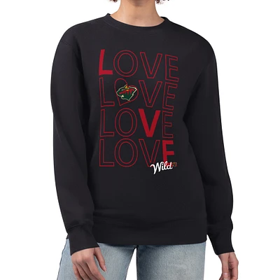 Women's G-III 4Her by Carl Banks Minnesota Wild Lots Of Love Team Logo Graphic Pullover Sweatshirt