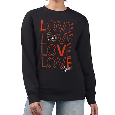 Women's G-III 4Her by Carl Banks Philadelphia Flyers Lots Of Love Team Logo Graphic Pullover Sweatshirt