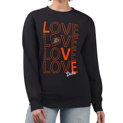 Women's G-III 4Her by Carl Banks Anaheim Ducks Lots Of Love Team Logo Graphic Pullover Sweatshirt