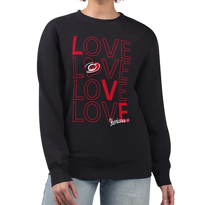 Women's G-III 4Her by Carl Banks Carolina Hurricanes Lots Of Love Team Logo Graphic Pullover Sweatshirt