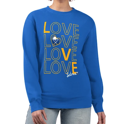 Women's G-III 4Her by Carl Banks Royal Buffalo Sabres Lots Of Love Team Logo Graphic Pullover Sweatshirt