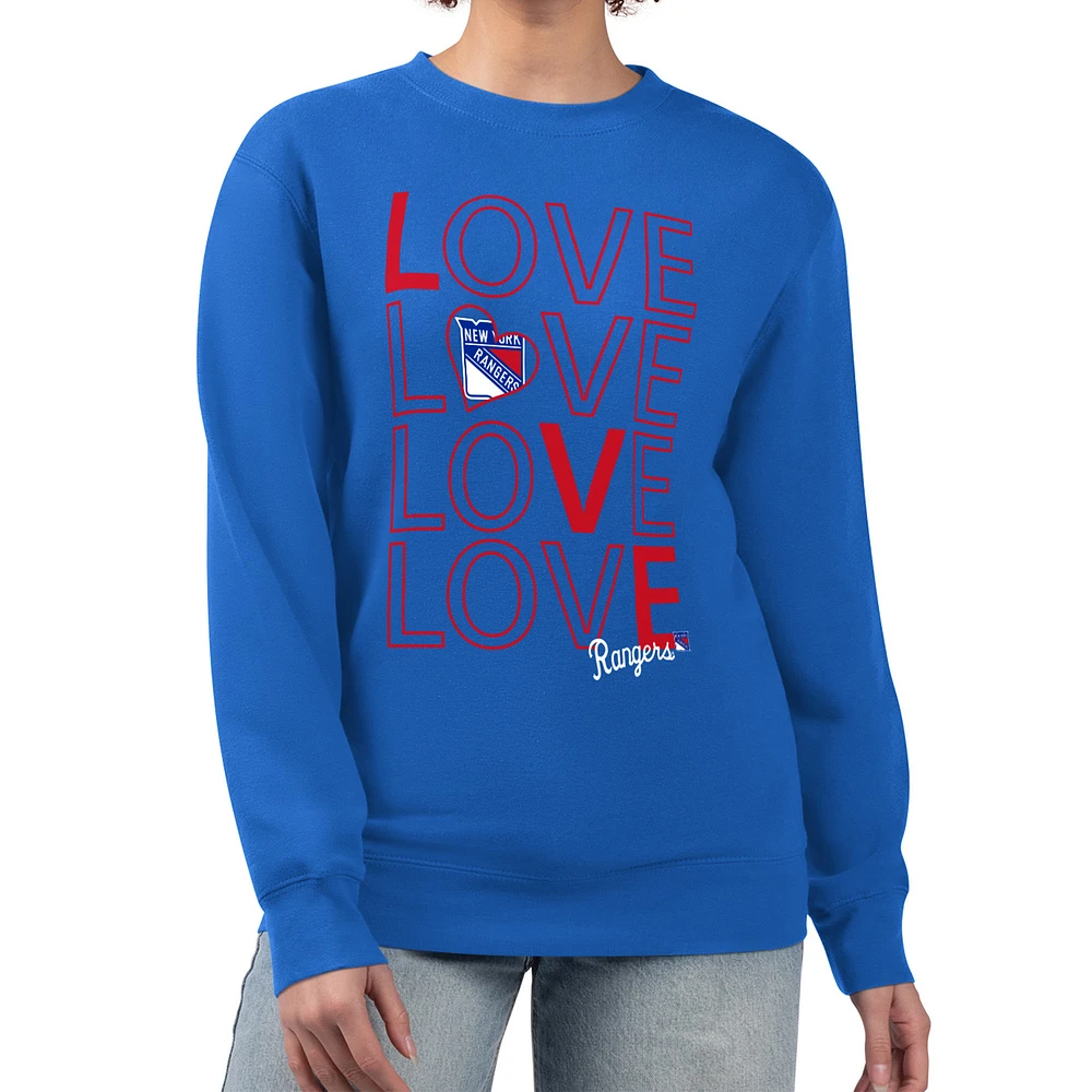 Women's G-III 4Her by Carl Banks New York Rangers Lots Of Love Team Logo Graphic Pullover Sweatshirt