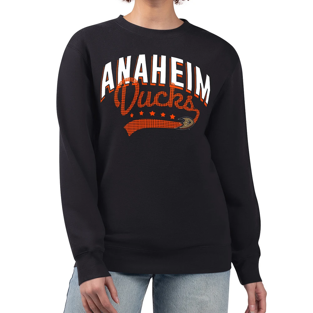 Women's G-III 4Her by Carl Banks Anaheim Ducks Filigree Team Graphic Fleece Pullover Sweatshirt