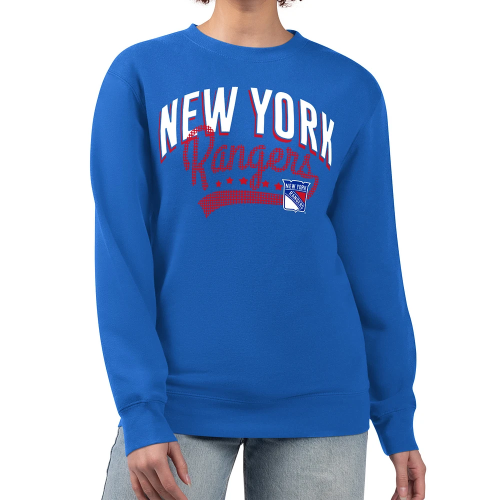 Women's G-III 4Her by Carl Banks New York Rangers Filigree Team Graphic Fleece Pullover Sweatshirt
