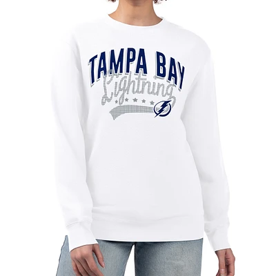 Women's G-III 4Her by Carl Banks White Tampa Bay Lightning Filigree Team Graphic Fleece Pullover Sweatshirt