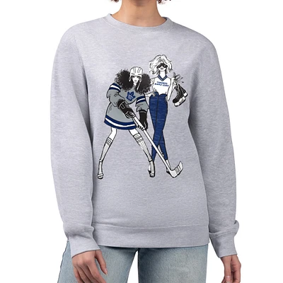 Women's G-III 4Her by Carl Banks Heather Gray Toronto Maple Leafs Hockey Girls Team Graphic Fleece Pullover Sweatshirt
